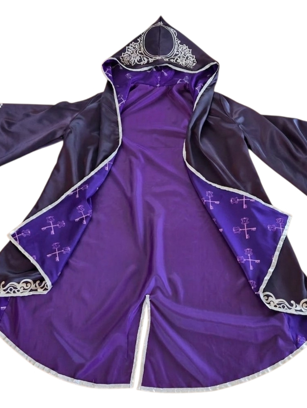 Cosplay Satin Costume Pieces Purple Wizard Goth Fantasy Renaissance Night Raven